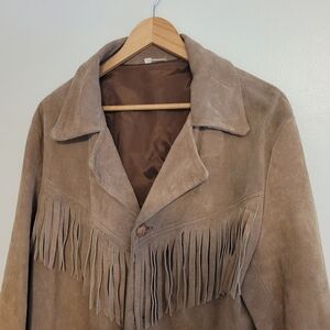 Vintage suede fringe jacket